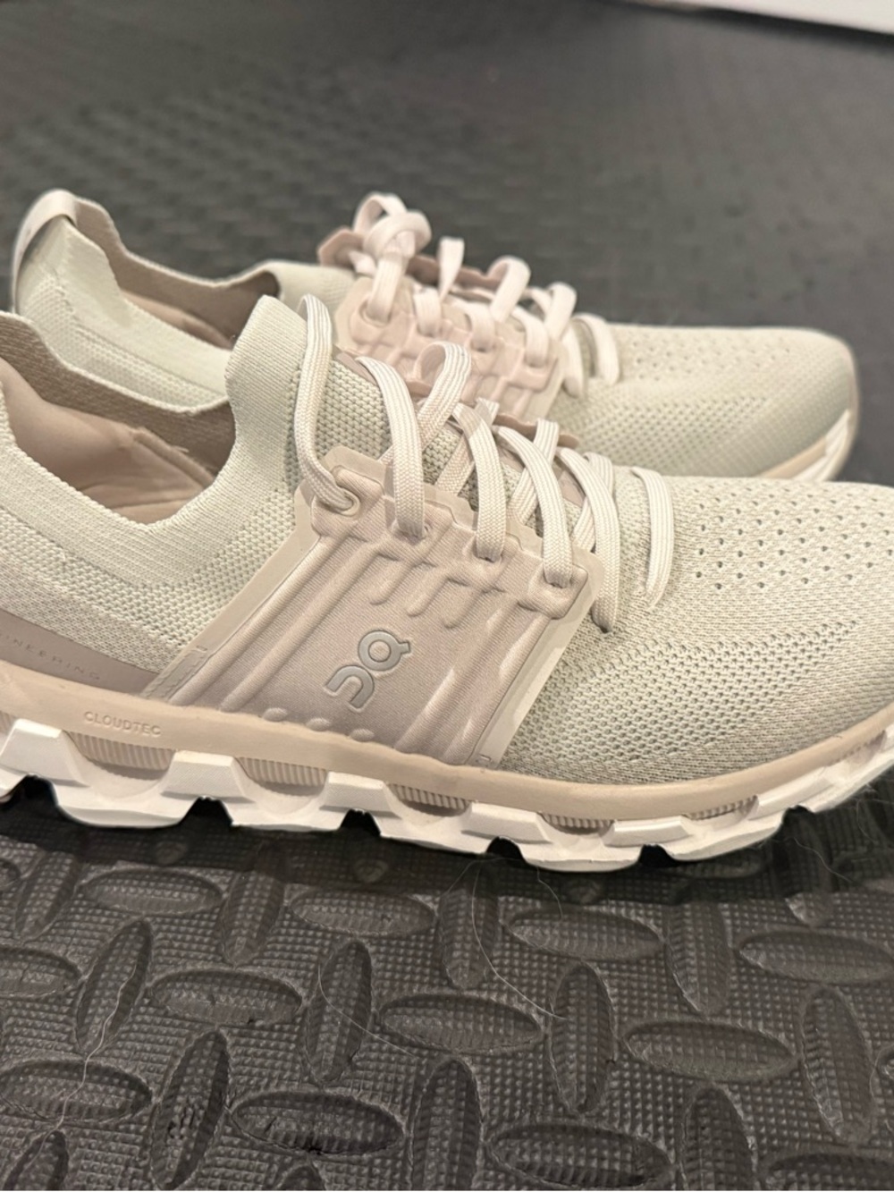 On Running Cloudswift Women's Athletic Shoes in Pale Beige and White